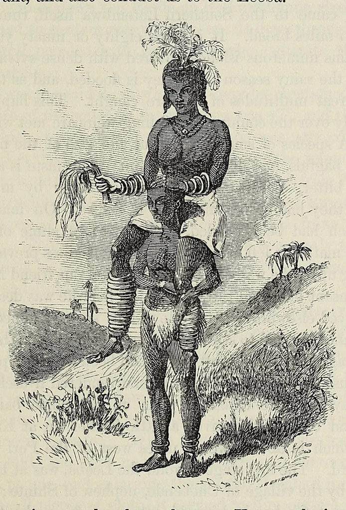 An illustration from Missionary travels and researches in South Africa : including a sketch of sixteen years' residence in the interior of Africa, and a journey from the Cape of Good Hope to Loanda, on the west coast, thence across the continent, down the river Zambesi, to the eastern ocean, 1857, leaf 155