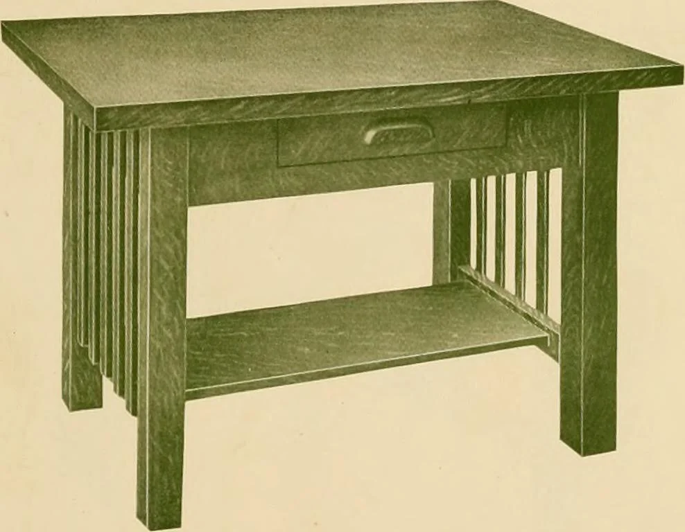 An illustration from Mission furniture : also fine cabinet work to order., 1908, leaf 6