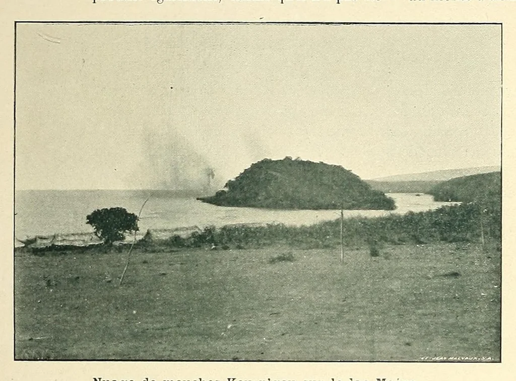 An illustration from Mission scientifique du Ka-Tanga : journal de route, section Moliro, M'pwéto, Ka-Béca, Lofoï, chutes Ki-Oubo, 1902, leaf 148