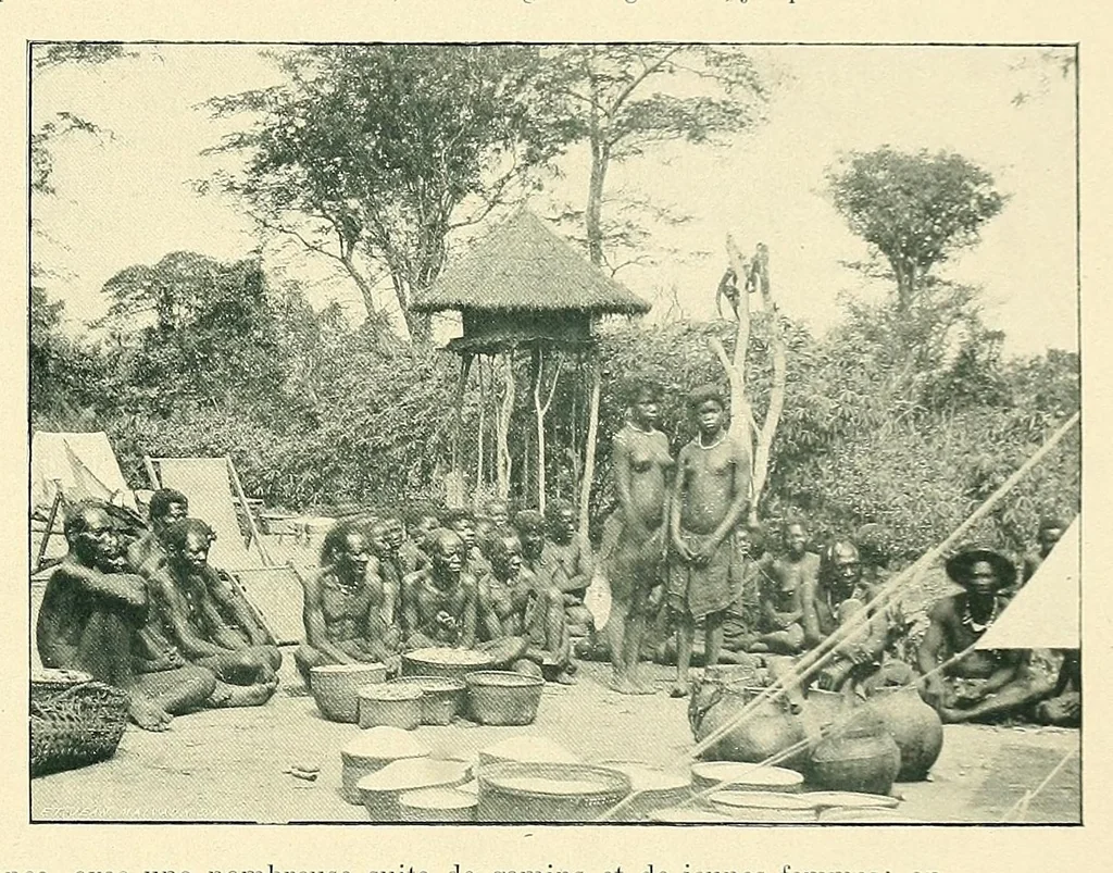 An illustration from Mission scientifique du Ka-Tanga : journal de route, section Moliro, M'pwéto, Ka-Béca, Lofoï, chutes Ki-Oubo, 1902, leaf 299