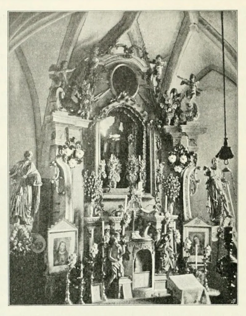 An illustration from Mitteilungen der K.K. Zentral-Kommission für Erforschung und Erhaltung Kunst- und Historischen Denkmale, 1903, leaf 196