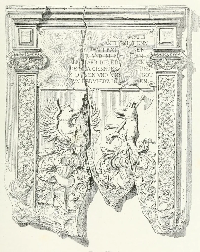 An illustration from Mittheilungen der K.K. Central-Commission zur Erforschung und Erhaltung der Kunst- und Historischen Denkmale, 1875, leaf 165