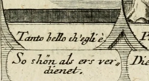An illustration from M. Laurentii Wolfgangi Woyttens Emblematischer Parnassus : worauf die Musen, ihre Blumen-Lese, zu allerhand Freuden und Trauer-Kräntzen halten : um, den Lob-werthen Tugend-Chor, durch angenehme Rosen : hergegen, das ungezähmte Laster-Thun, mit wildem Dorn- und Distel-Flor, zu krönen : nach specialem Verlangen, in einem Gefilde, von funffzehen Hundert in dreyen verschiedlichen Theilen verfassten .., 1727, leaf 168