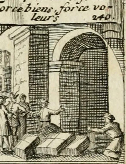 An illustration from M. Laurentii Wolfgangi Woyttens Emblematischer Parnassus : worauf die Musen, ihre Blumen-Lese, zu allerhand Freuden und Trauer-Kräntzen halten : um, den Lob-werthen Tugend-Chor, durch angenehme Rosen : hergegen, das ungezähmte Laster-Thun, mit wildem Dorn- und Distel-Flor, zu krönen : nach specialem Verlangen, in einem Gefilde, von funffzehen Hundert in dreyen verschiedlichen Theilen verfassten .., 1727, leaf 222