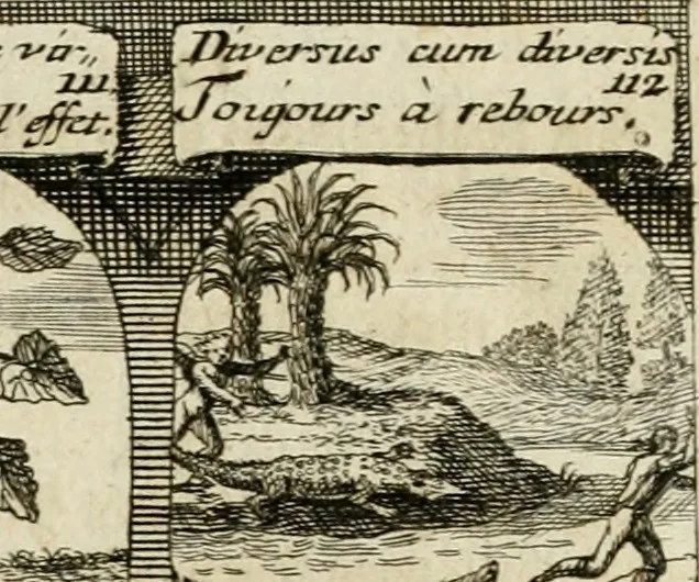 An illustration from M. Laurentii Wolfgangi Woyttens Emblematischer Parnassus : worauf die Musen, ihre Blumen-Lese, zu allerhand Freuden und Trauer-Kräntzen halten : um, den Lob-werthen Tugend-Chor, durch angenehme Rosen : hergegen, das ungezähmte Laster-Thun, mit wildem Dorn- und Distel-Flor, zu krönen : nach specialem Verlangen, in einem Gefilde, von funffzehen Hundert in dreyen verschiedlichen Theilen verfassten .., 1727, leaf 26