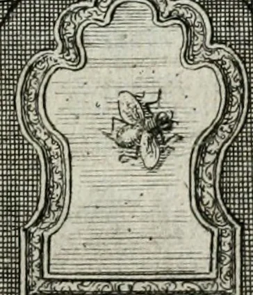 An illustration from M. Laurentii Wolfgangi Woyttens Emblematischer Parnassus : worauf die Musen, ihre Blumen-lese zu allerhand Freuden und Trauer-kränken halten. Um den Lob-werthen Tugend-chor durch angenehme rosen hergegen das ungezähmte Laster-thun mit wildem Dorn- und Distel-flor zu krönen, 1727, leaf 90