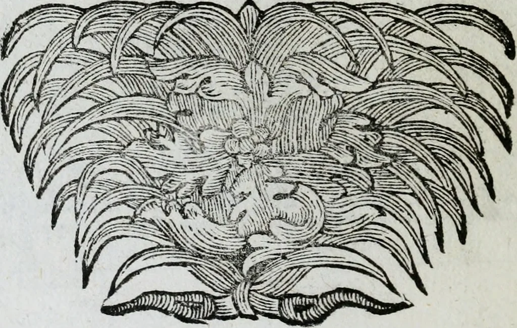 An illustration from M. Laurentii Wolfgangi Woyttens Emblematischer Parnassus : worauf die Musen, ihre Blumen-lese zu allerhand Freuden und Trauer-kränken halten. Um den Lob-werthen Tugend-chor durch angenehme rosen hergegen das ungezähmte Laster-thun mit wildem Dorn- und Distel-flor zu krönen, 1727, leaf 91