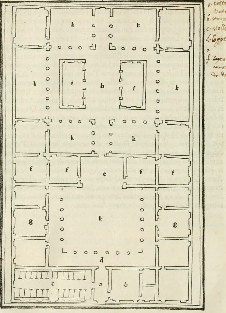 An illustration from M.L. Vitrvuio Pollione Di architettura : dal vero esemplare latino nella volgar lingua tradotto, e con le figure a suoi luoghi con mirãdo ordine insignito : anchora con la tauola alfabetica, nella quale facilmente si potra trouare la moltitudine de vocaboli a suoi luoghi cõ gran diligenza esposti e dichiarati : mai piu da alcuno altro fin al presente stampato a grande vtilita di ciascuno studioso, 1535, leaf 159