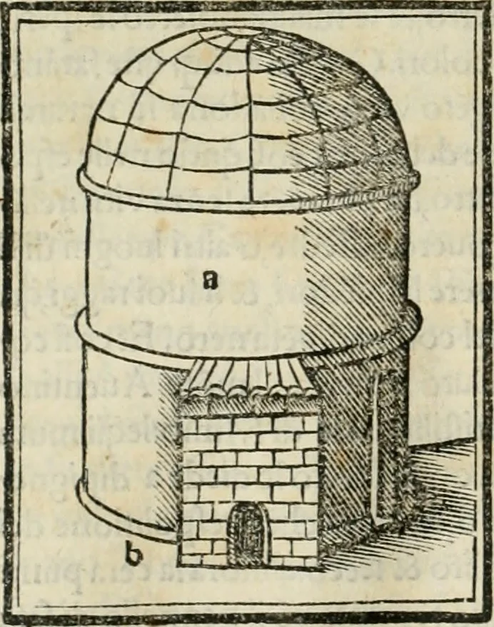 An illustration from M.L. Vitrvuio Pollione Di architettura : dal vero esemplare latino nella volgar lingua tradotto, e con le figure a suoi luoghi con mirãdo ordine insignito : anchora con la tauola alfabetica, nella quale facilmente si potra trouare la moltitudine de vocaboli a suoi luoghi cõ gran diligenza esposti e dichiarati : mai piu da alcuno altro fin al presente stampato a grande vtilita di ciascuno studioso, 1535, leaf 175