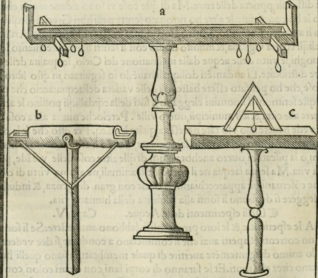 An illustration from M.L. Vitrvuio Pollione Di architettura : dal vero esemplare latino nella volgar lingua tradotto, e con le figure a suoi luoghi con mirãdo ordine insignito : anchora con la tauola alfabetica, nella quale facilmente si potra trouare la moltitudine de vocaboli a suoi luoghi cõ gran diligenza esposti e dichiarati : mai piu da alcuno altro fin al presente stampato a grande vtilita di ciascuno studioso, 1535, leaf 187