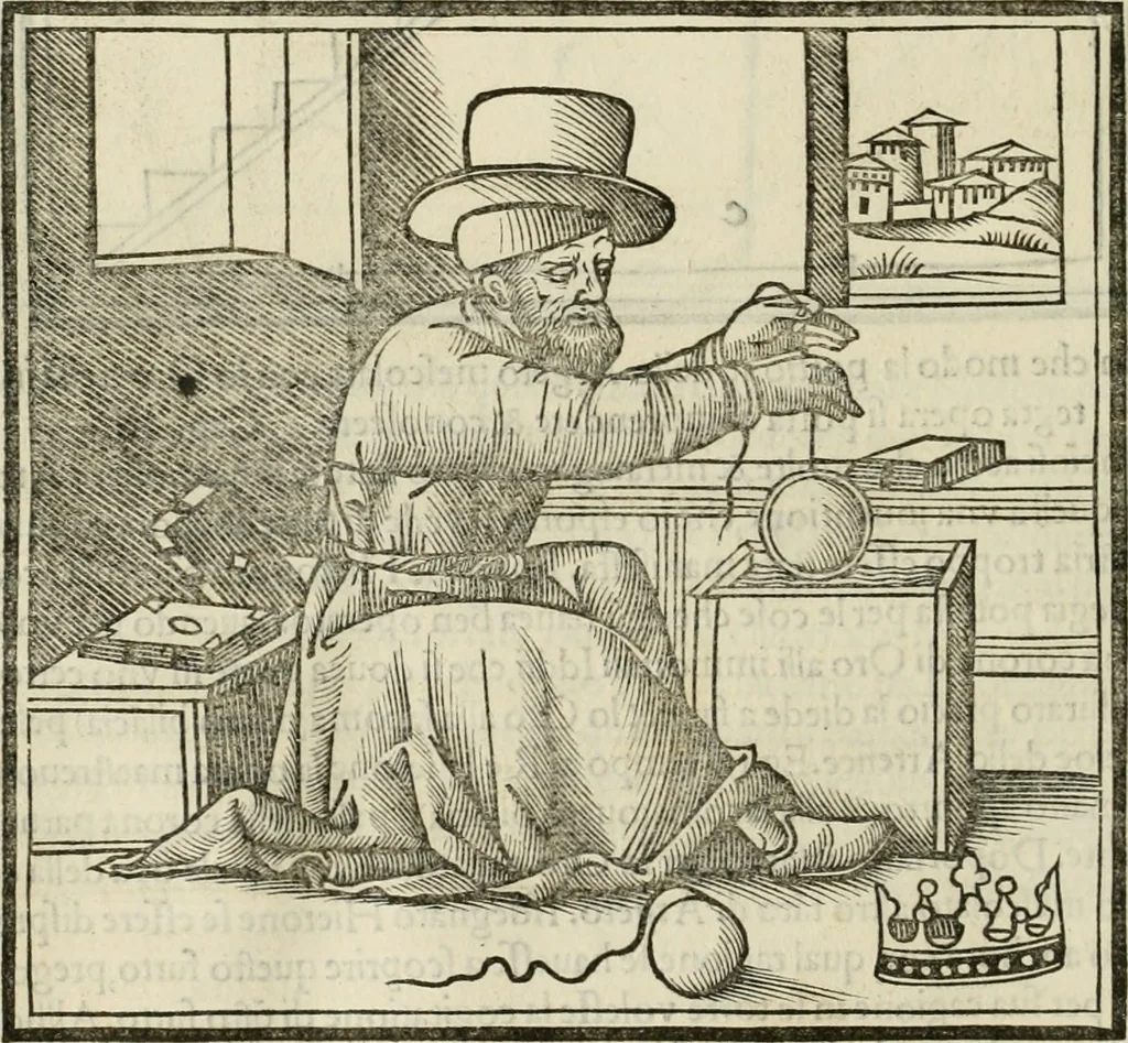 An illustration from M.L. Vitrvuio Pollione Di architettura : dal vero esemplare latino nella volgar lingua tradotto, e con le figure a suoi luoghi con mirãdo ordine insignito : anchora con la tauola alfabetica, nella quale facilmente si potra trouare la moltitudine de vocaboli a suoi luoghi cõ gran diligenza esposti e dichiarati : mai piu da alcuno altro fin al presente stampato a grande vtilita di ciascuno studioso, 1535, leaf 197