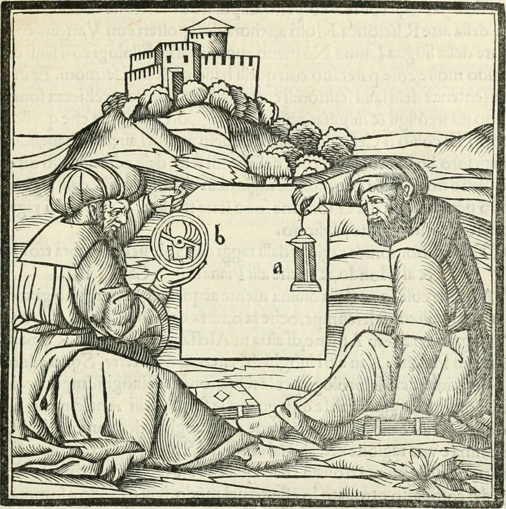 An illustration from M.L. Vitrvuio Pollione Di architettura : dal vero esemplare latino nella volgar lingua tradotto, e con le figure a suoi luoghi con mirãdo ordine insignito : anchora con la tauola alfabetica, nella quale facilmente si potra trouare la moltitudine de vocaboli a suoi luoghi cõ gran diligenza esposti e dichiarati : mai piu da alcuno altro fin al presente stampato a grande vtilita di ciascuno studioso, 1535, leaf 198