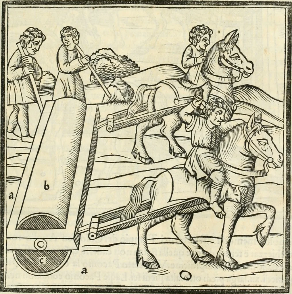 An illustration from M.L. Vitrvuio Pollione Di architettura : dal vero esemplare latino nella volgar lingua tradotto, e con le figure a suoi luoghi con mirãdo ordine insignito : anchora con la tauola alfabetica, nella quale facilmente si potra trouare la moltitudine de vocaboli a suoi luoghi cõ gran diligenza esposti e dichiarati : mai piu da alcuno altro fin al presente stampato a grande vtilita di ciascuno studioso, 1535, leaf 220