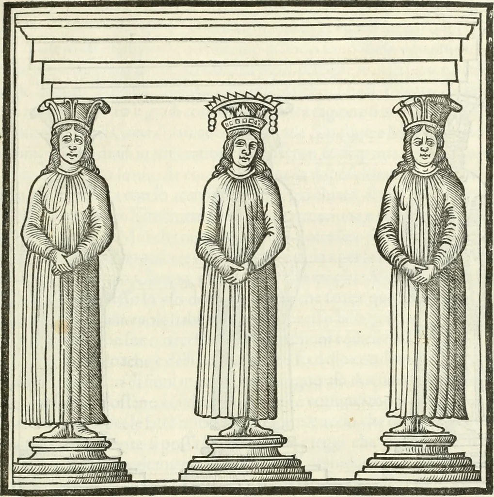 An illustration from M.L. Vitrvuio Pollione Di architettura : dal vero esemplare latino nella volgar lingua tradotto, e con le figure a suoi luoghi con mirãdo ordine insignito : anchora con la tauola alfabetica, nella quale facilmente si potra trouare la moltitudine de vocaboli a suoi luoghi cõ gran diligenza esposti e dichiarati : mai piu da alcuno altro fin al presente stampato a grande vtilita di ciascuno studioso, 1535, leaf 30