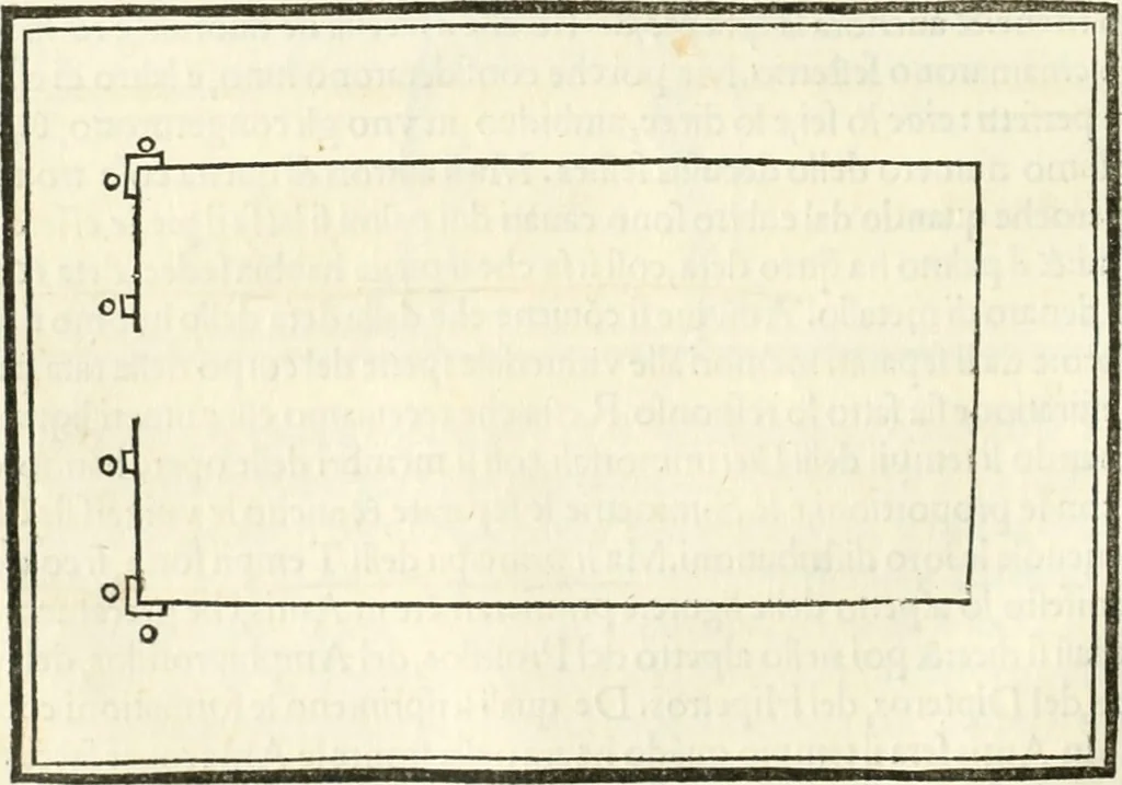 An illustration from M.L. Vitrvuio Pollione Di architettura : dal vero esemplare latino nella volgar lingua tradotto, e con le figure a suoi luoghi con mirãdo ordine insignito : anchora con la tauola alfabetica, nella quale facilmente si potra trouare la moltitudine de vocaboli a suoi luoghi cõ gran diligenza esposti e dichiarati : mai piu da alcuno altro fin al presente stampato a grande vtilita di ciascuno studioso, 1535, leaf 73