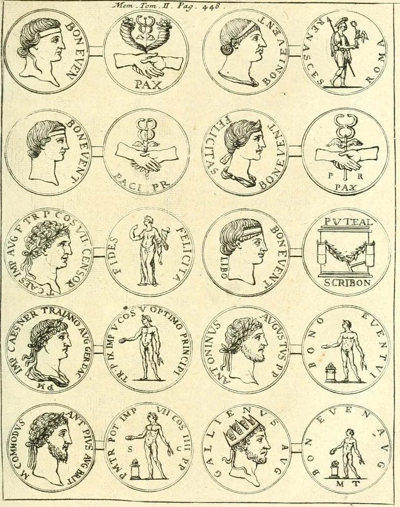An illustration from Mémoires de littérature tirez des registres de l'Académie royale des inscriptions et belles lettres, depuis le renouvellement de cette Académie jusqu'en 1705, 1717, leaf 460
