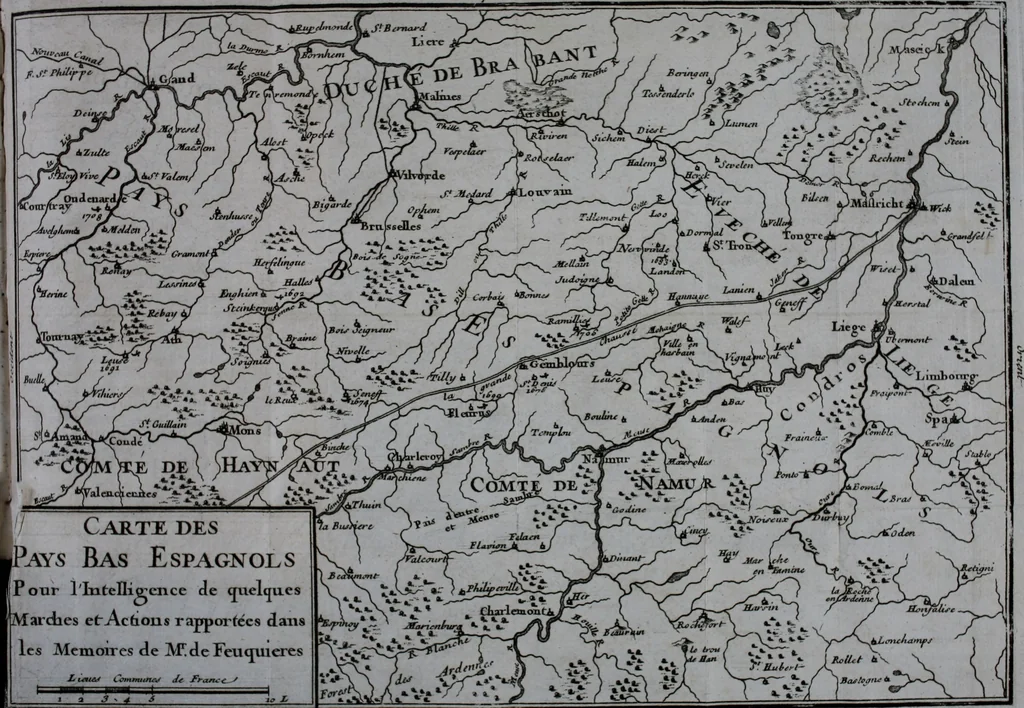 An illustration from Mémoires de M. le marquis de Feuquière, lieutenant général des armées du roi : contenans ses maximes sur la guerre, & l'application des exemples aux maximes, 1736, leaf 288