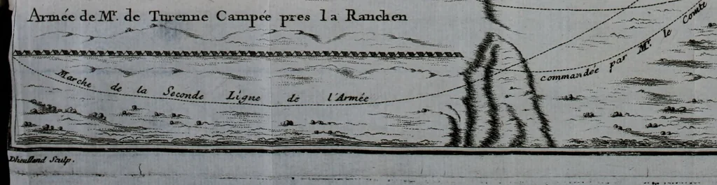 An illustration from Mémoires de M. le marquis de Feuquière, lieutenant général des armées du roi : contenans ses maximes sur la guerre, & l'application des exemples aux maximes, 1736, leaf 348