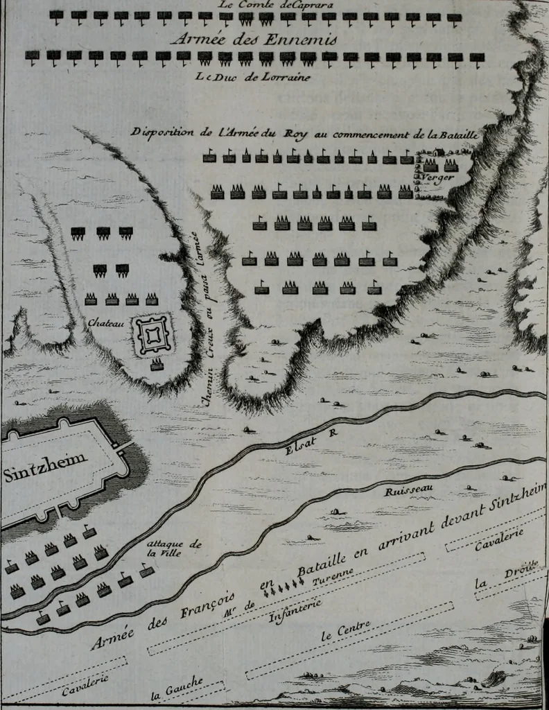 An illustration from Mémoires de M. le marquis de Feuquière, lieutenant général des armées du roi : contenans ses maximes sur la guerre, & l'application des exemples aux maximes, 1736, leaf 217