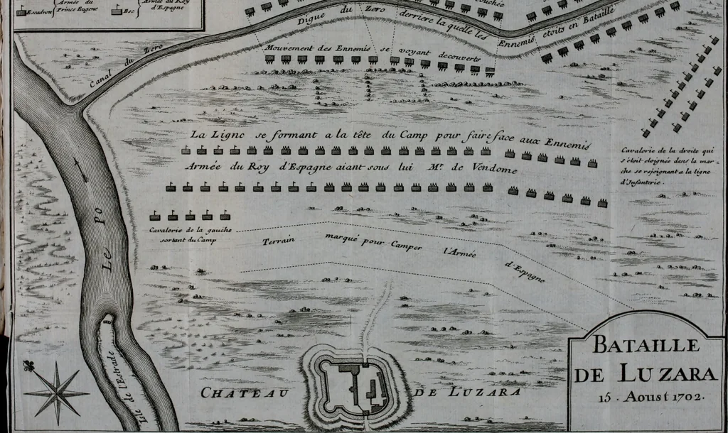 An illustration from Mémoires de M. le marquis de Feuquière, lieutenant général des armées du roi : contenans ses maximes sur la guerre, & l'application des exemples aux maximes, 1736, leaf 356