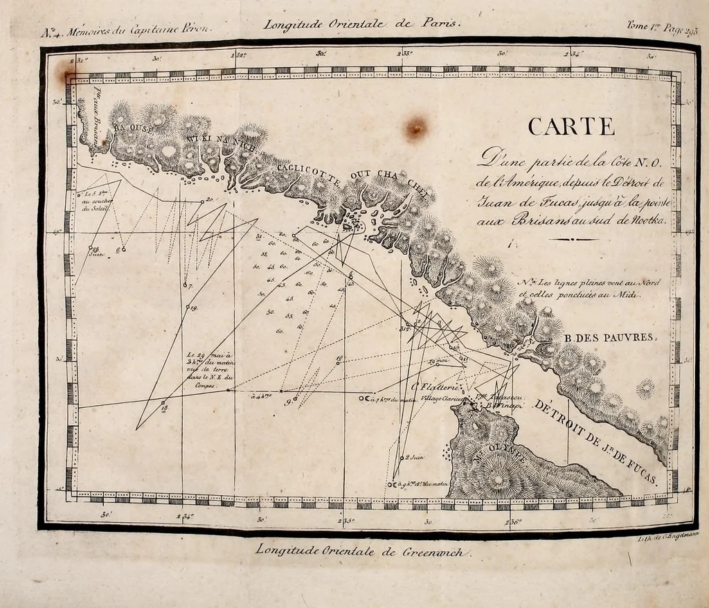 An illustration from Mémoires du Capitaine Péron : sur ses voyages aux côtes d'Afrique, en Arabie, à l'île d'Amsterdam, aux îles d'Anjouan et de Mayotte, aux côtes nord-ouest de l'Amérique, aux îles Sandwich, à la Chine, etc., 1824, leaf 326