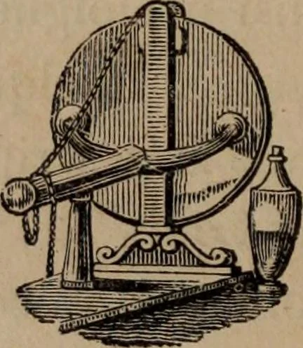 An illustration from Mémoires récréatifs, scientifiques et anecdotiques du physicien-aéronaute E.G. Robertson : connu par ses expériences de fantasmagorie, et par ses ascensions aérostatiques dans les principales villes de l'Europe : ex-professeur de physique au Collége central du ci-devant départment de l'Ourthe, membre de la Société Galvanique de Paris, de la Société des arts and des sciences de Hambourg, et de la Société d'émulation de Liége, 1831, leaf 33