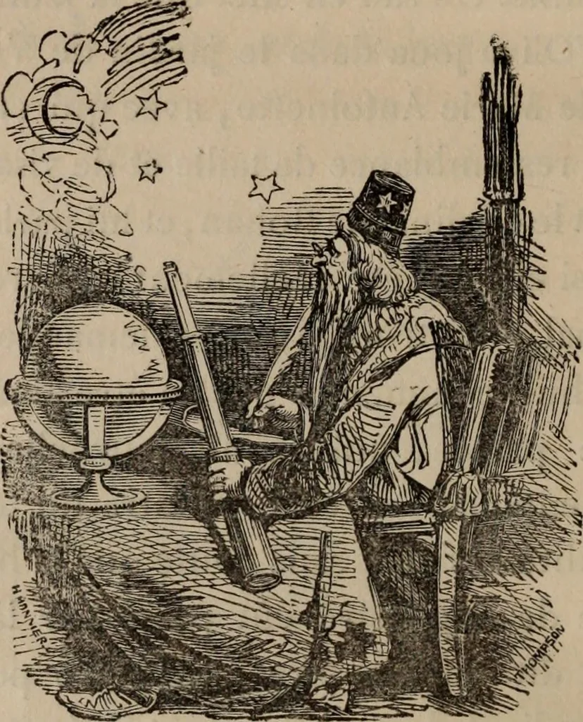 An illustration from Mémoires récréatifs, scientifiques et anecdotiques du physicien-aéronaute E.G. Robertson : connu par ses expériences de fantasmagorie, et par ses ascensions aérostatiques dans les principales villes de l'Europe : ex-professeur de physique au Collége central du ci-devant départment de l'Ourthe, membre de la Société Galvanique de Paris, de la Société des arts and des sciences de Hambourg, et de la Société d'émulation de Liége, 1831, leaf 387