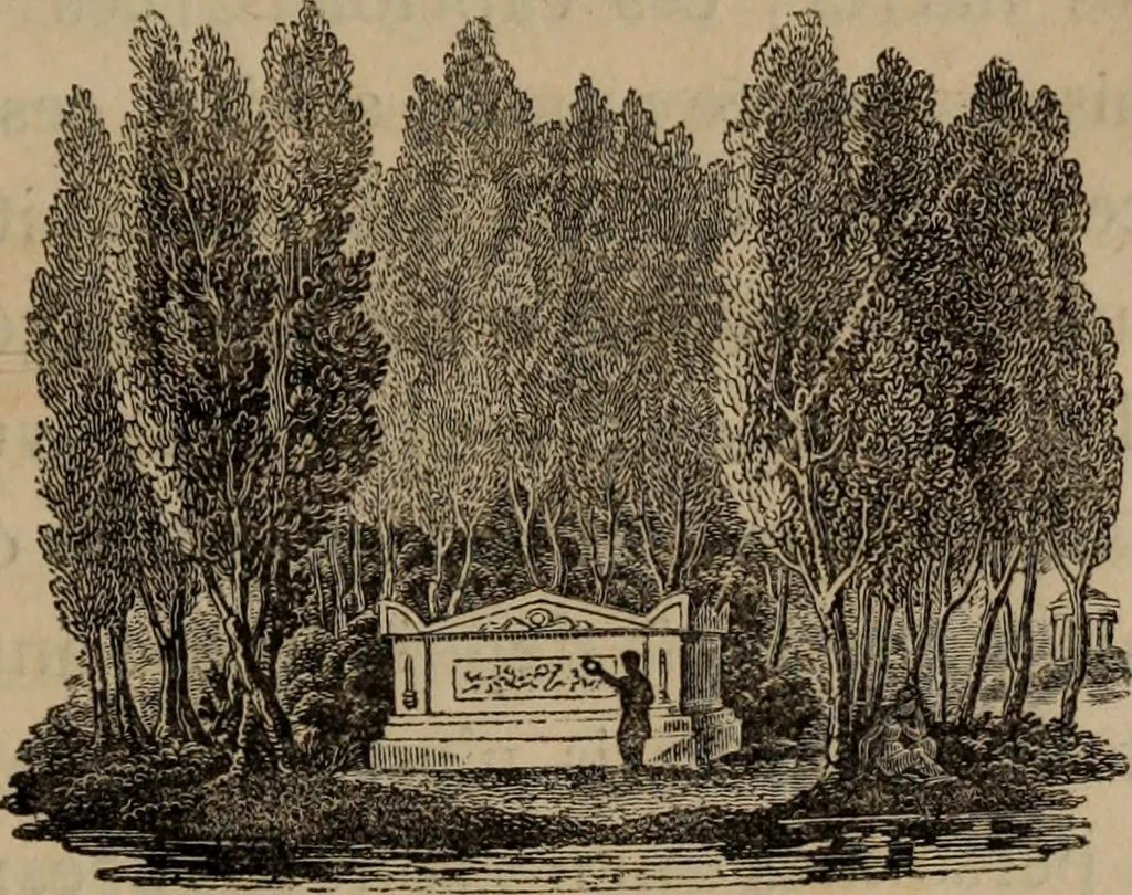 An illustration from Mémoires récréatifs, scientifiques et anecdotiques du physicien-aéronaute E.G. Robertson : connu par ses expériences de fantasmagorie, et par ses ascensions aérostatiques dans les principales villes de l'Europe : ex-professeur de physique au Collége central du ci-devant départment de l'Ourthe, membre de la Société Galvanique de Paris, de la Société des arts and des sciences de Hambourg, et de la Société d'émulation de Liége, 1831, leaf 84