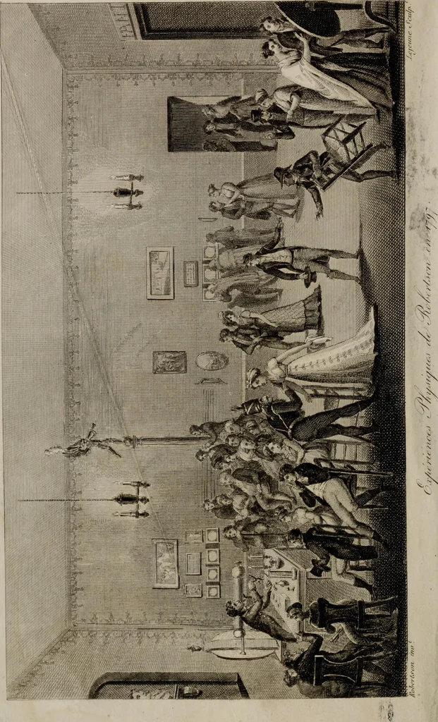 An illustration from Mémoires récréatifs, scientifiques et anecdotiques du physicien-aéronaute E.G. Robertson : connu par ses expériences de fantasmagorie, et par ses ascensions aérostatiques dans les principales villes de l'Europe : ex-professeur de physique au Collége central du ci-devant départment de l'Ourthe, membre de la Société Galvanique de Paris, de la Société des arts and des sciences de Hambourg, et de la Société d'émulation de Liége, 1831, leaf 7