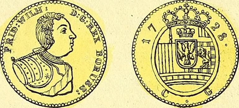 An illustration from Münz-Cabinet. : le cabinet des monnaies du voyageur et du négociant, ou représentation des monnaies courantes des différens pays... recueillies et publiées par Engelmann père et fils... The Traveller's and merchant's cabinet of moneys.., 1835, leaf 17