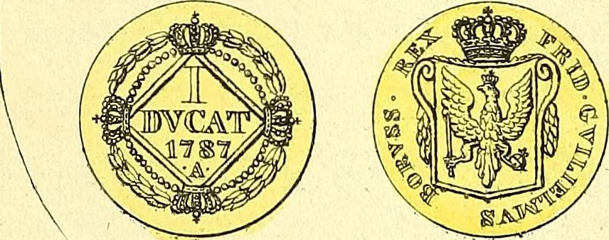 An illustration from Münz-Cabinet. : le cabinet des monnaies du voyageur et du négociant, ou représentation des monnaies courantes des différens pays... recueillies et publiées par Engelmann père et fils... The Traveller's and merchant's cabinet of moneys.., 1835, leaf 17