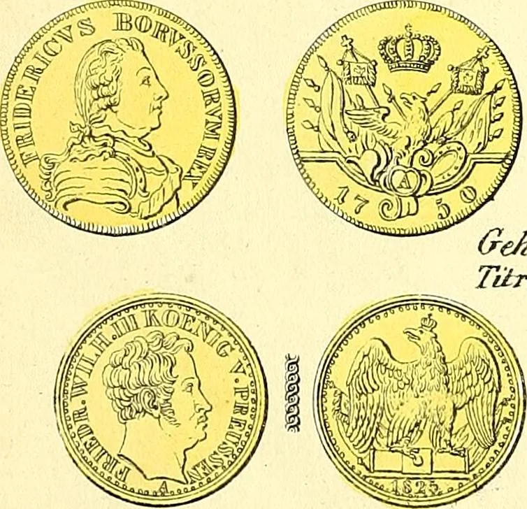 An illustration from Münz-Cabinet. : le cabinet des monnaies du voyageur et du négociant, ou représentation des monnaies courantes des différens pays... recueillies et publiées par Engelmann père et fils... The Traveller's and merchant's cabinet of moneys.., 1835, leaf 19