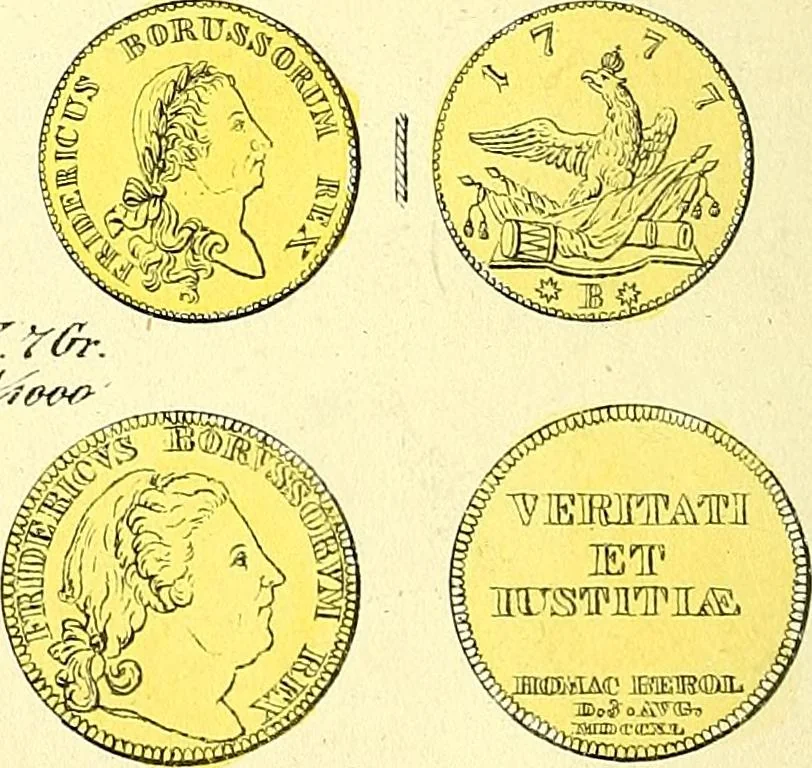An illustration from Münz-Cabinet. : le cabinet des monnaies du voyageur et du négociant, ou représentation des monnaies courantes des différens pays... recueillies et publiées par Engelmann père et fils... The Traveller's and merchant's cabinet of moneys.., 1835, leaf 19