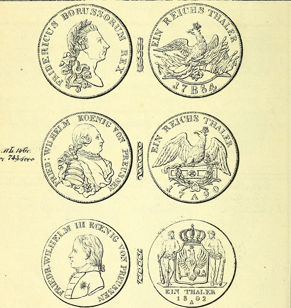 An illustration from Münz-Cabinet. : le cabinet des monnaies du voyageur et du négociant, ou représentation des monnaies courantes des différens pays... recueillies et publiées par Engelmann père et fils... The Traveller's and merchant's cabinet of moneys.., 1835, leaf 21