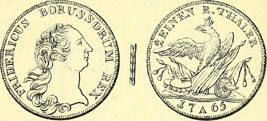 An illustration from Münz-Cabinet. : le cabinet des monnaies du voyageur et du négociant, ou représentation des monnaies courantes des différens pays... recueillies et publiées par Engelmann père et fils... The Traveller's and merchant's cabinet of moneys.., 1835, leaf 27