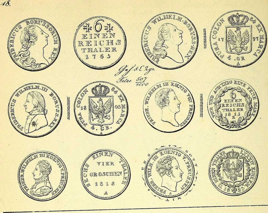 An illustration from Münz-Cabinet. : le cabinet des monnaies du voyageur et du négociant, ou représentation des monnaies courantes des différens pays... recueillies et publiées par Engelmann père et fils... The Traveller's and merchant's cabinet of moneys.., 1835, leaf 29