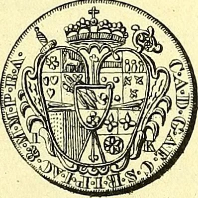 An illustration from Münz-Cabinet. : le cabinet des monnaies du voyageur et du négociant, ou représentation des monnaies courantes des différens pays... recueillies et publiées par Engelmann père et fils... The Traveller's and merchant's cabinet of moneys.., 1835, leaf 37
