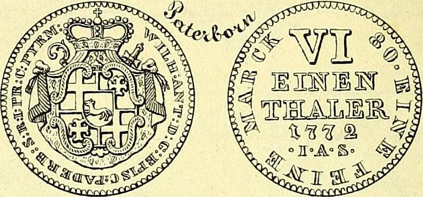 An illustration from Münz-Cabinet. : le cabinet des monnaies du voyageur et du négociant, ou représentation des monnaies courantes des différens pays... recueillies et publiées par Engelmann père et fils... The Traveller's and merchant's cabinet of moneys.., 1835, leaf 39