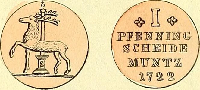 An illustration from Münz-Cabinet. : le cabinet des monnaies du voyageur et du négociant, ou représentation des monnaies courantes des différens pays... recueillies et publiées par Engelmann père et fils... The Traveller's and merchant's cabinet of moneys.., 1835, leaf 41