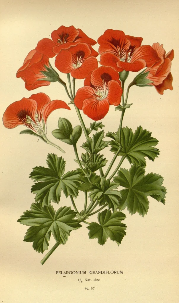 An illustration from Favourite flowers of garden and greenhouse /by Edward Step ... ; the cultural directions edited by William Watson ... ; illustrated with three hundred and sixteen coloured plates, selected and arranged by D. Bois., 1896, leaf 183