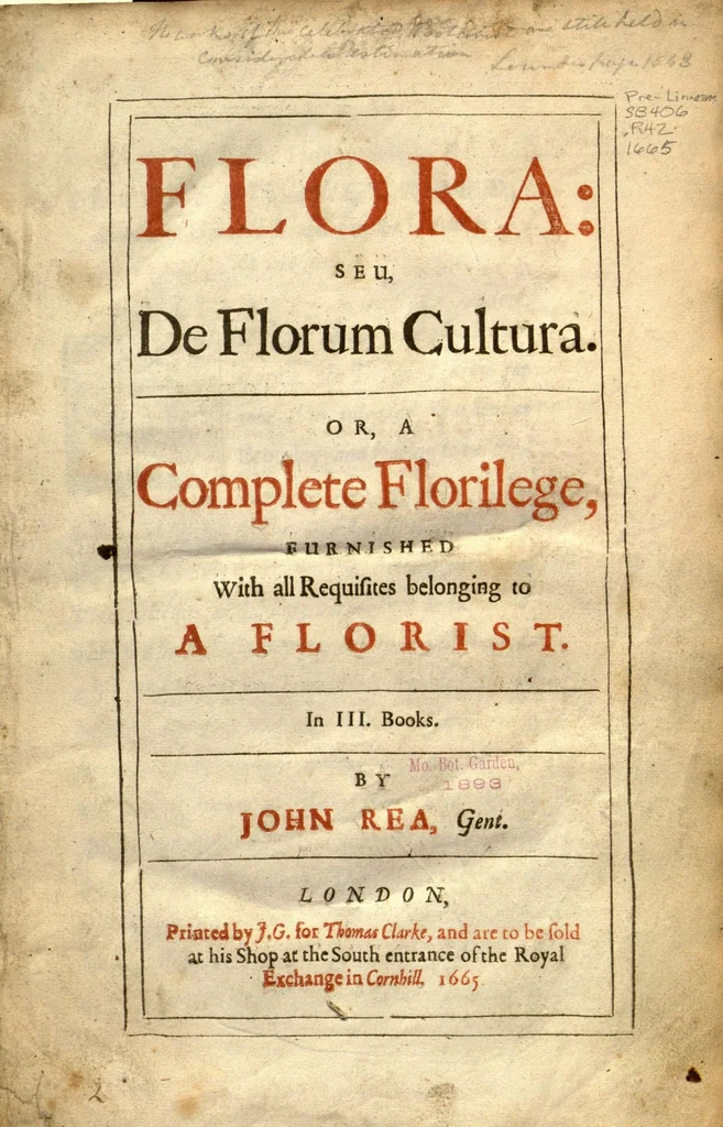 An illustration from Flora, seu, De florum cultura, or, A complete florilege ?furnished with all the requisites belonging to a florists. In III books /by John Rea ..., 1665, leaf 2