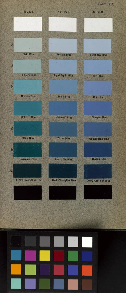 An illustration from Color standards and color nomenclature,Robert Ridgway ... With fifty?three colored plates and eleven hundred and fifteen named colors., 1912, leaf 75