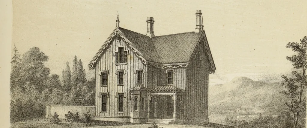 An illustration from The model architect : a series of original designs for cottages, villas, suburban residences, etc., accompanied by explanations, specifications, estimates, and elaborate details : prepared expressly for the use of projectors and artisans throughout the United States, 1852, leaf 154