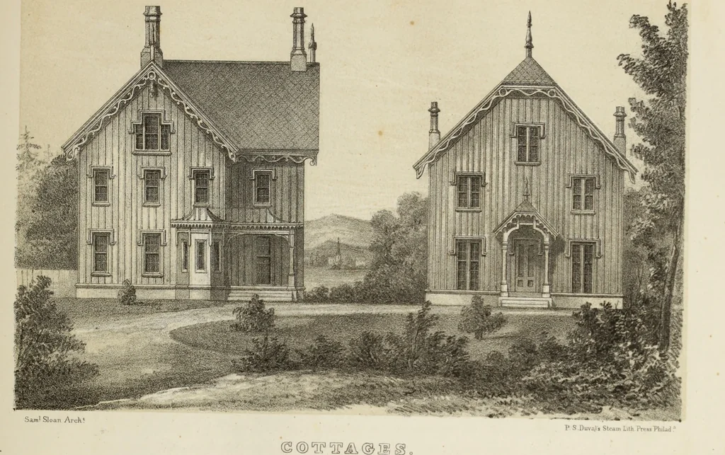 An illustration from The model architect : a series of original designs for cottages, villas, suburban residences, etc., accompanied by explanations, specifications, estimates, and elaborate details : prepared expressly for the use of projectors and artisans throughout the United States, 1852, leaf 154