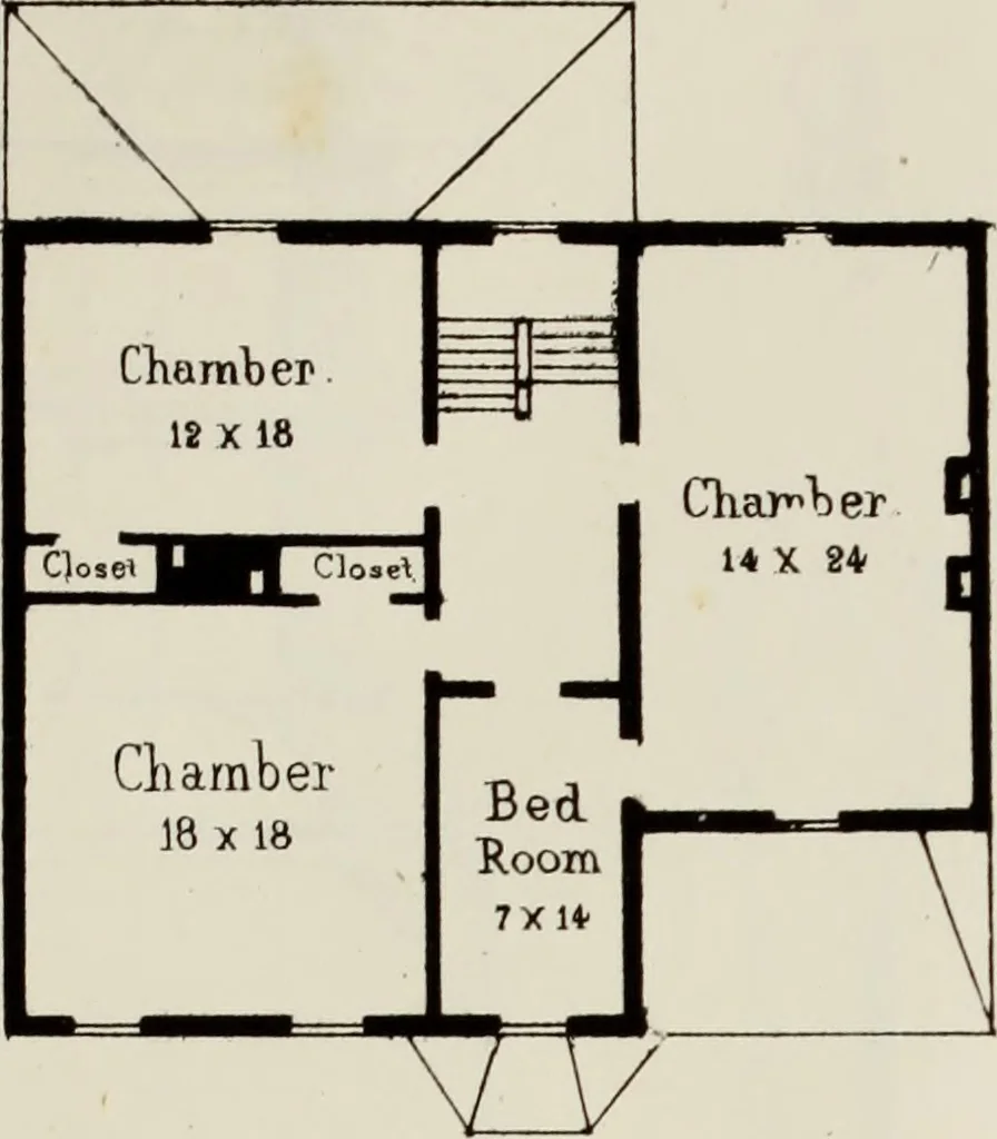 An illustration from The model architect : a series of original designs for cottages, villas, suburban residences, etc., accompanied by explanations, specifications, estimates, and elaborate details : prepared expressly for the use of projectors and artisans throughout the United States, 1852, leaf 156
