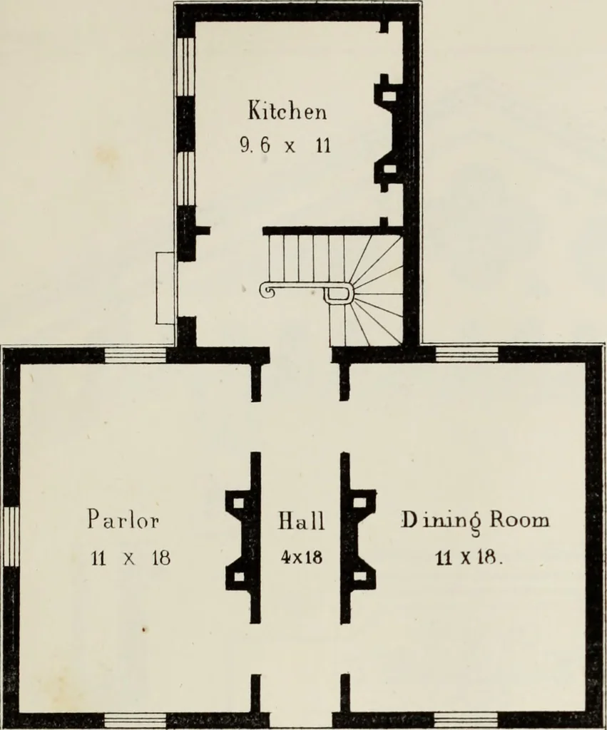 An illustration from The model architect : a series of original designs for cottages, villas, suburban residences, etc., accompanied by explanations, specifications, estimates, and elaborate details : prepared expressly for the use of projectors and artisans throughout the United States, 1852, leaf 166