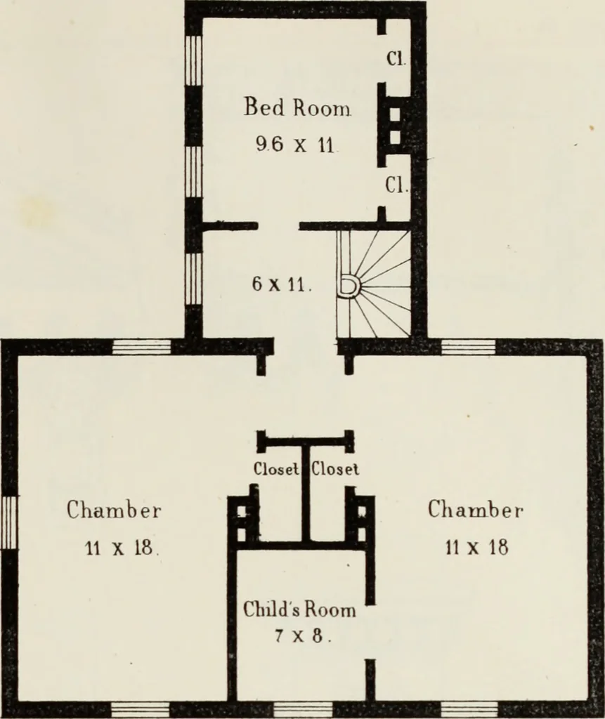 An illustration from The model architect : a series of original designs for cottages, villas, suburban residences, etc., accompanied by explanations, specifications, estimates, and elaborate details : prepared expressly for the use of projectors and artisans throughout the United States, 1852, leaf 166