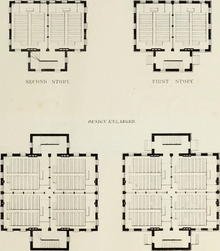 An illustration from The model architect : a series of original designs for cottages, villas, suburban residences, etc., accompanied by explanations, specifications, estimates, and elaborate details : prepared expressly for the use of projectors and artisans throughout the United States, 1852, leaf 178