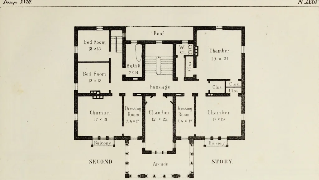 An illustration from The model architect : a series of original designs for cottages, villas, suburban residences, etc., accompanied by explanations, specifications, estimates, and elaborate details : prepared expressly for the use of projectors and artisans throughout the United States, 1852, leaf 190