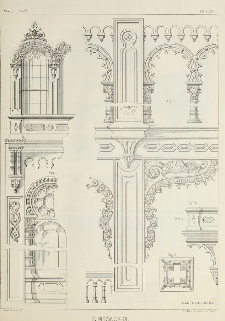 An illustration from The model architect : a series of original designs for cottages, villas, suburban residences, etc., accompanied by explanations, specifications, estimates, and elaborate details : prepared expressly for the use of projectors and artisans throughout the United States, 1852, leaf 192